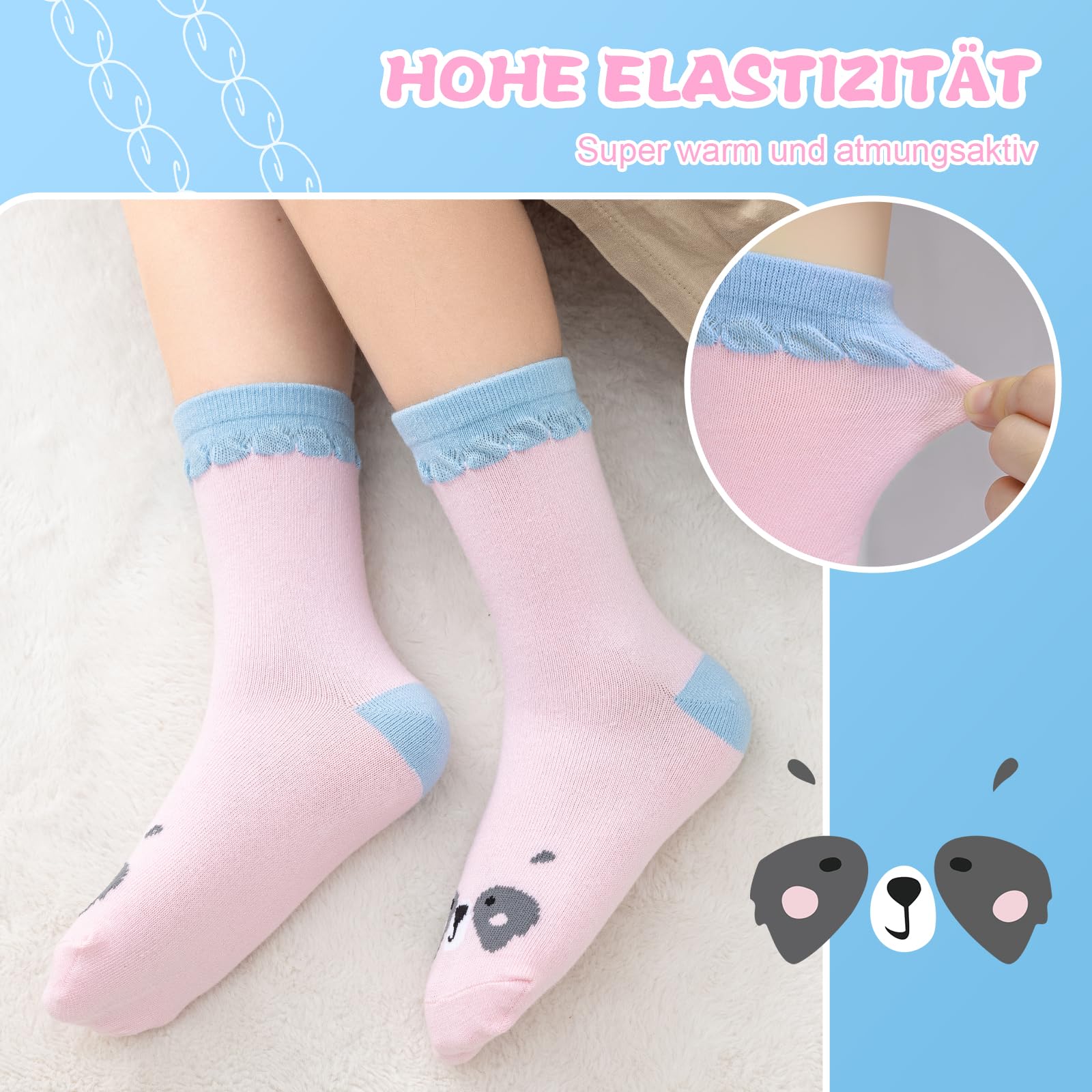 Cirorld Calze Bambina Calzini Fantasia per Bambino Cotone Calzini Divertenti Ragazza Unicorno Sirena Calzini Animali Cartoni, 2-11 Anni, 6 Paia