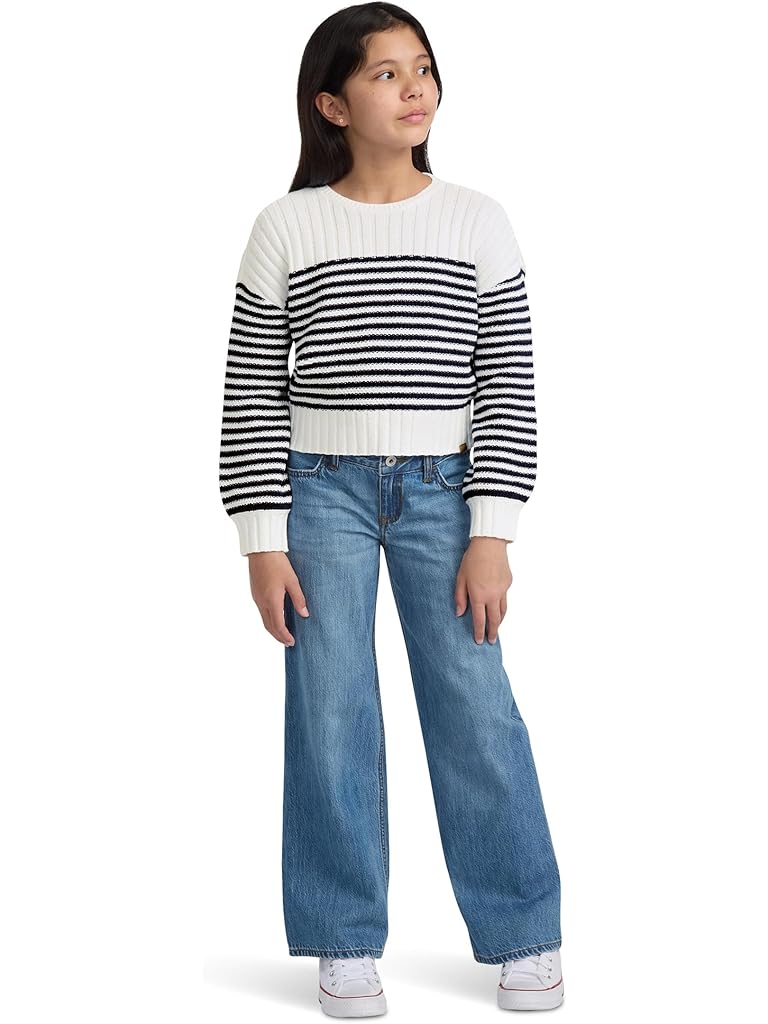 White Abercrombie & Fitch Slash Neck Sweater (Big Kid)