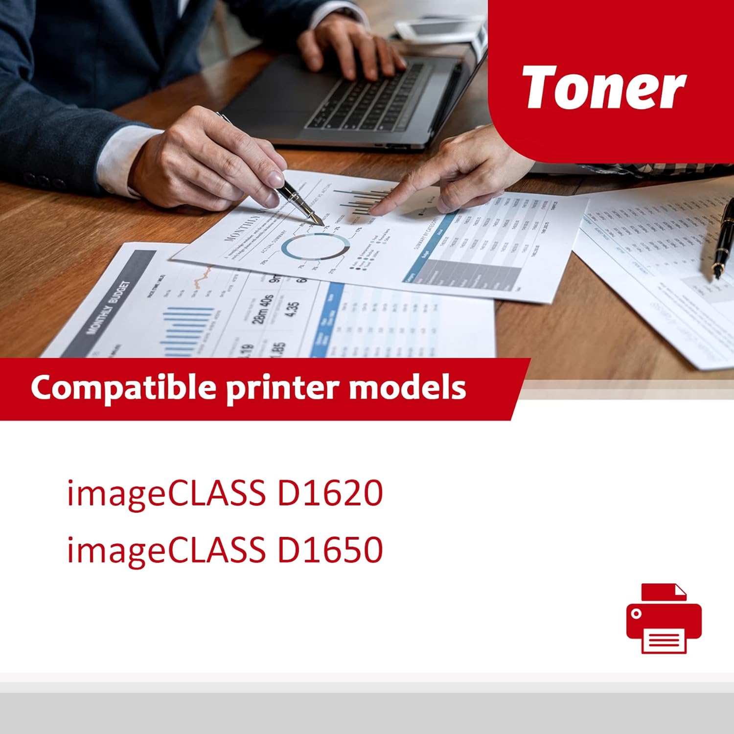 High-Yield 121 Black Toner Cartridge (2-Pack) - Compatible CRG121 Toner Replacement for Canon 121 Toner for imageCLASS D1650 D1620 Printer, 3252C001
