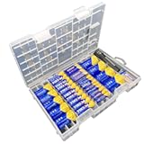 Battery Organizer Storage case for 68pcs Battery Holds, AA, AAA, C, D, 9 Volt Sizes and Button Battery Storage Box, Great Storage fordrawer, Home Offices and Garage Tools Room (1-Set)