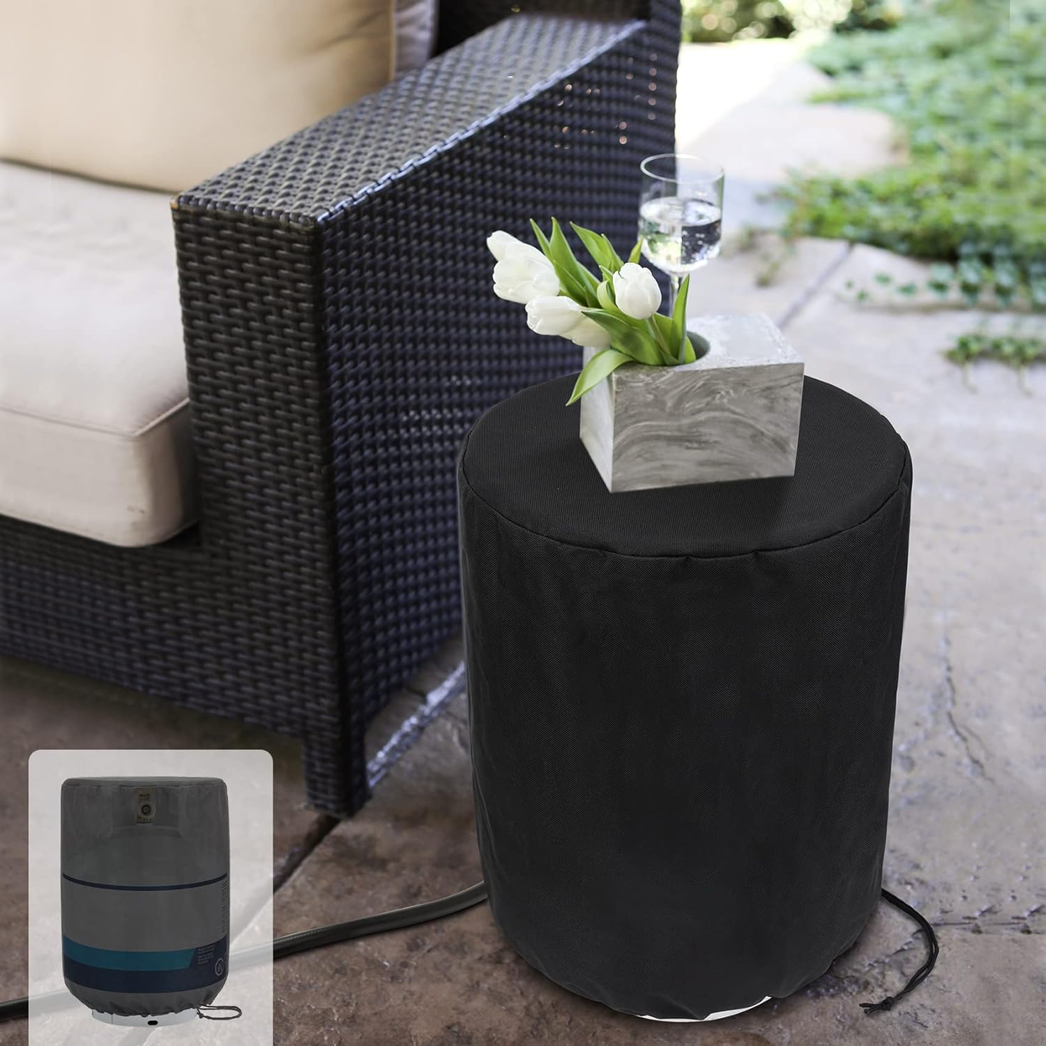 Stanbroil Propane Tank Cover with Side Stable Tabletop Feature for Standard 20lb Tank Cylinder, Waterproof and UV Resistant Gas Cylinder Cover