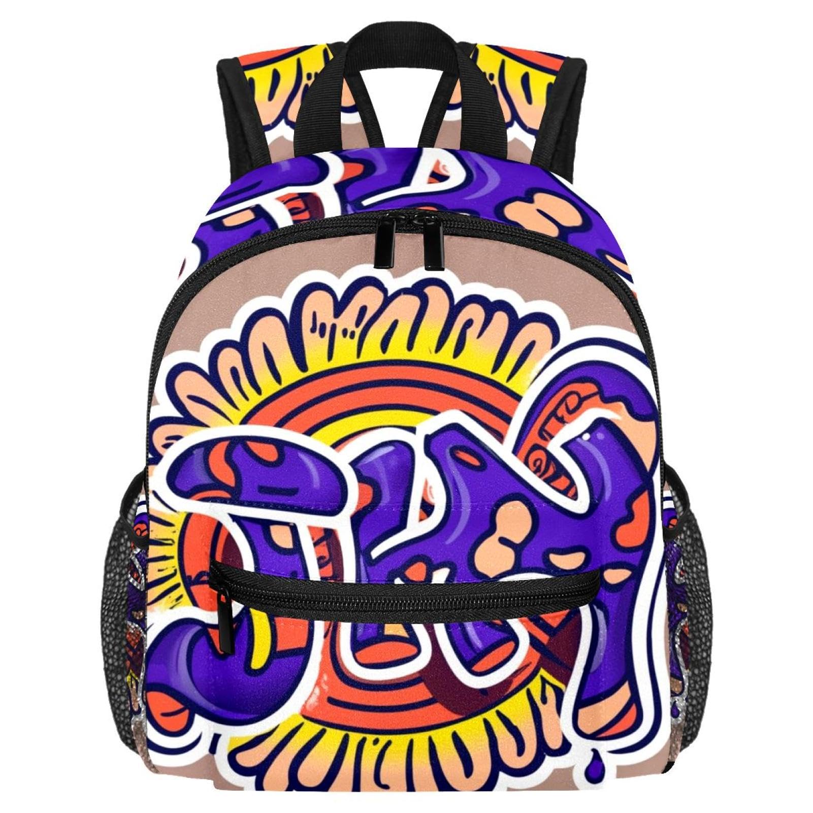 Sac à dos d'école enfants en sergé imperméable multicolore