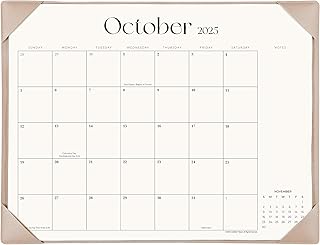 Simplified Desk Calendar 2025-2026 with Desktop Mat, Cabbrix Large Desk Pad Calendar 21" x 16-1/2" Runs From July 2025 to December 2026, Desk Blotter Calendar for Home School and Office (Apricot)