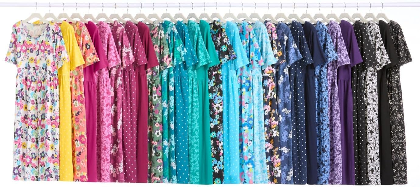 Woman Within Plus Size Short-Sleeve Button-Front Pocket Dress (Petite Available) - 2X, Sweet Coral Multi Garden