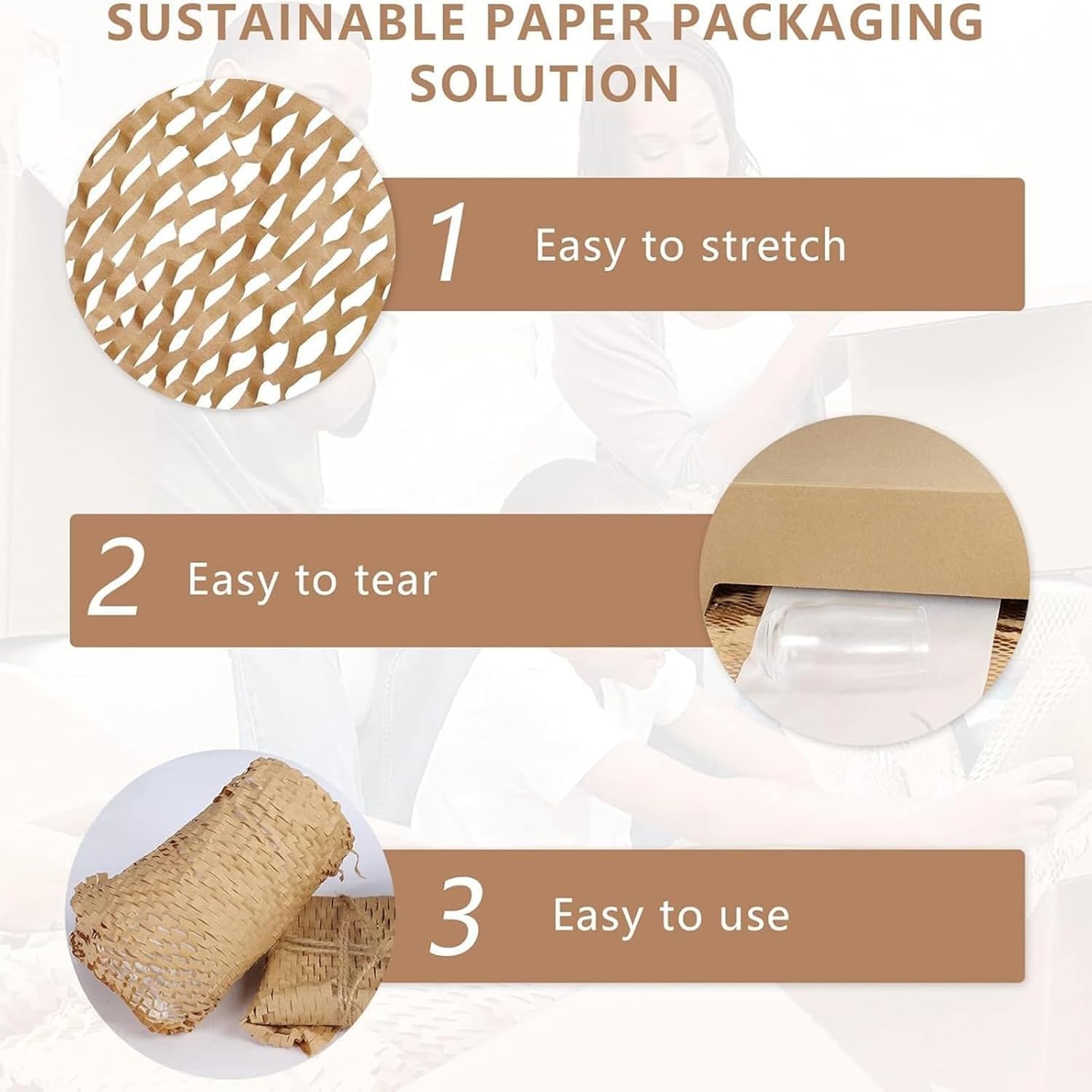 Dispenser per rotoli di carta a nido d'ape e macchina per stiratura per imballaggi di trasporto sicuri, ideale per soluzioni di imballaggio e spedizione protettive