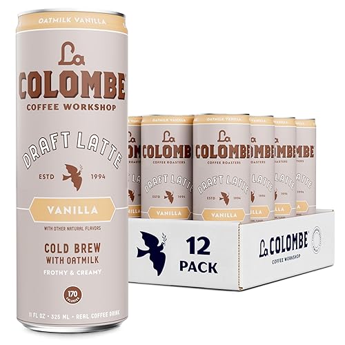 La Colombe Coffee, Oatmilk Vanilla Latte, 11 fl oz Cans (Pack of 12), Coffeehouse Quality Cold Brew, Specialty Grade Coffee Beans, Ready-to-Drink On-the-Go - Oatmilk Vanilla