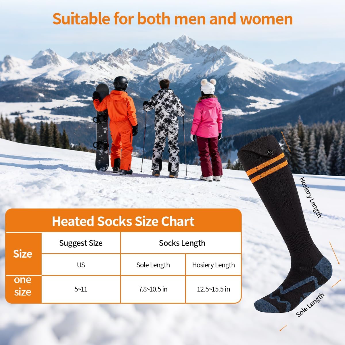 Warming Heated Socks for Men Women, Battery Powered Cold Weather Heat Socks - Image 2