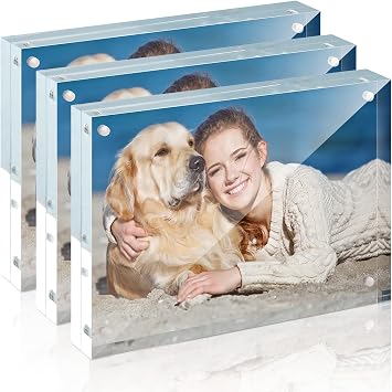 TWING 5x7 Acrylic Frame 3 Pack,20MM Thicker Frameless Clear Picture Frames