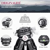 ULANZI Zero Y Trépied de Voyage en Carbone avec rotule panoramique à 360° et rlocation Rapide Arca, trépied photograhy avec Colonne Centrale Amovible, capacité de Charge de 18 kg pour Tous Les - 4