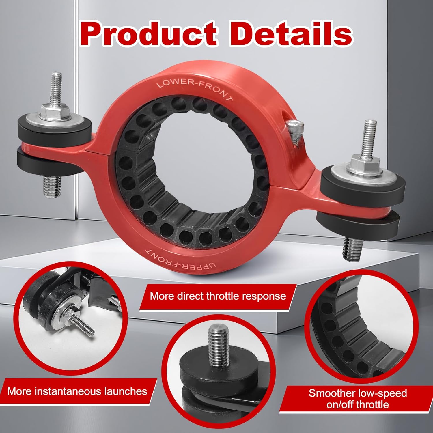 CHR03A0 Driveshaft Center Support Bearing Carrier - Upgraded Compatible with 2011+ Dodge Durango & Jeep WK2 Grand Cherokee - Replaces 52853646AE & 52853646AC (Black) (RED)