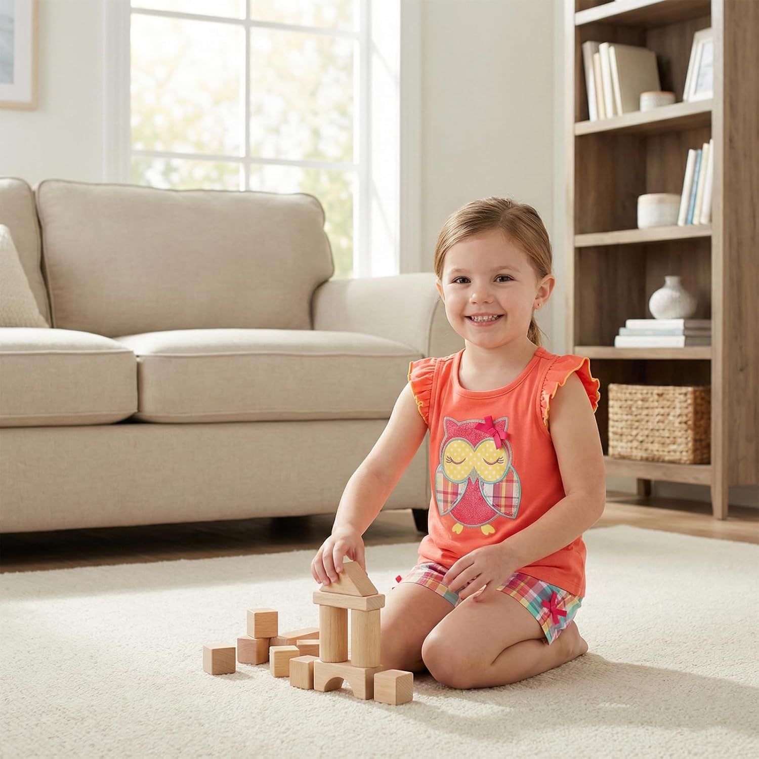 Bumeex Toddler Girls Summer Outfit Cotton Top and Shorts Clothing Set - Image 3