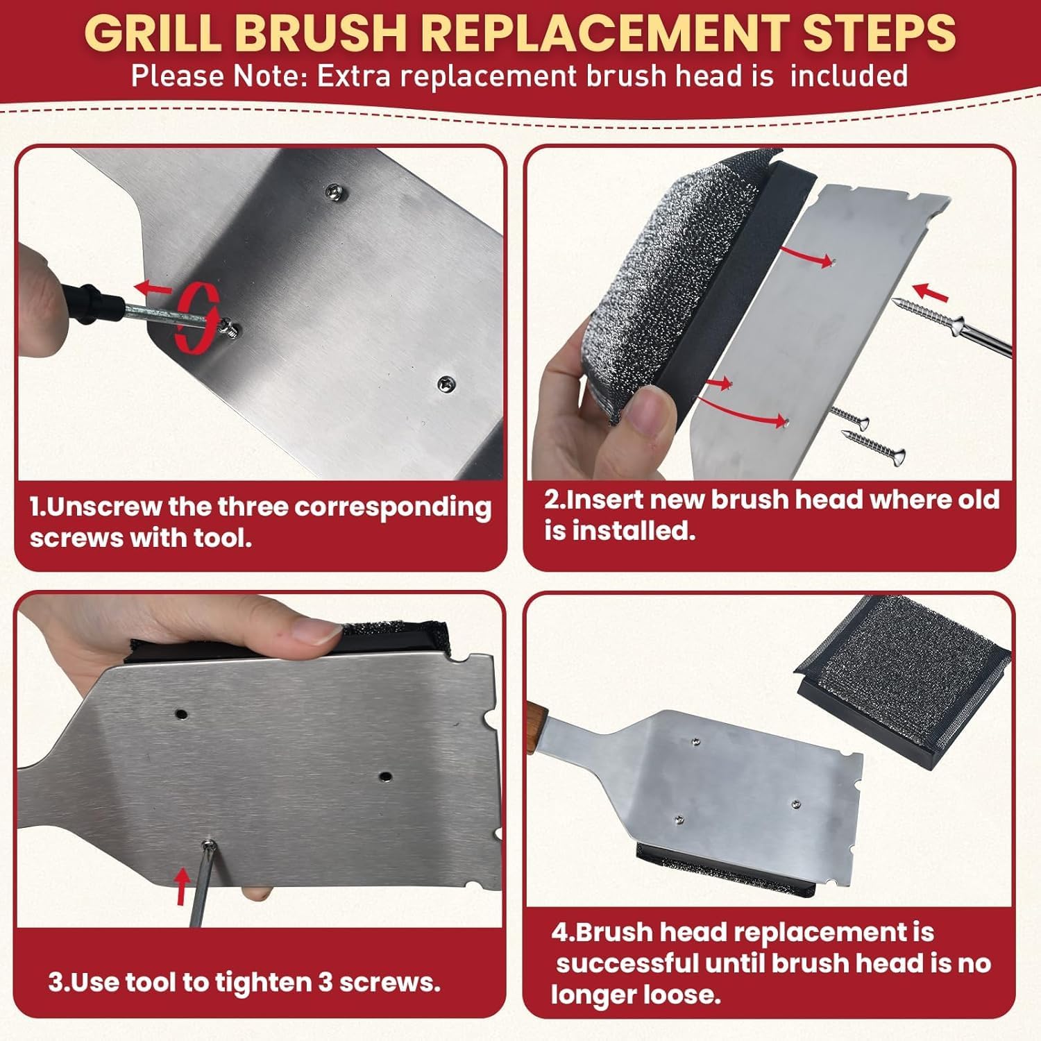 BBQ Grill Brush Bristle Free, Cleaning Grill Brush for Outdoor Grill image 4