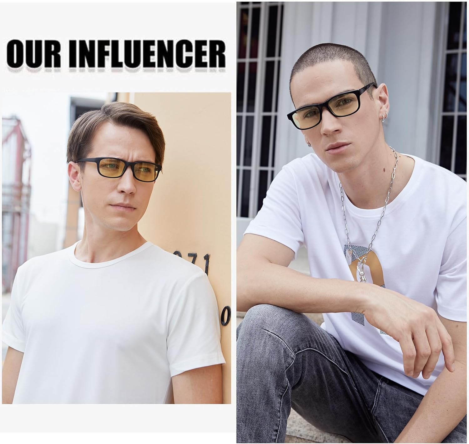 DUCO Blue Light Glasses for Men Women Ray Blocking Computer Gaming with Amber Lens 8016