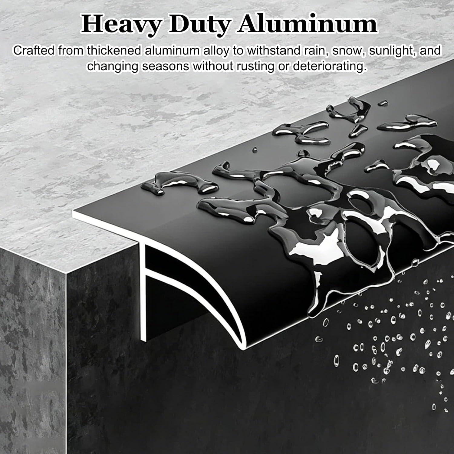 Paintable Aluminum Overhead Window Rain Guards 5cm Width, Curved Drip Ed Diverter, Cuttable 3.1ft Water Dam Guard for Rain Protect (Gray)