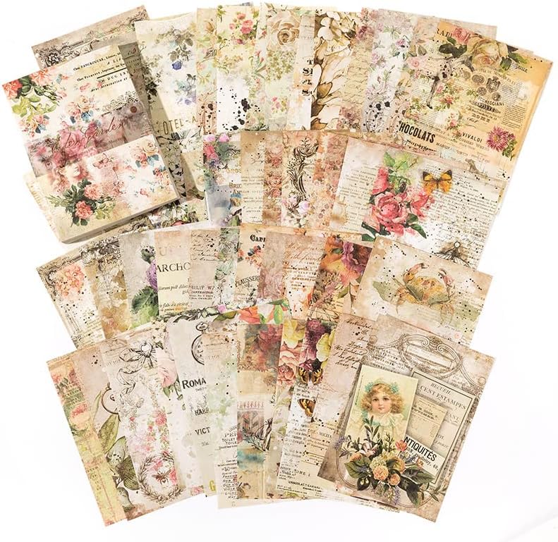 Scrapbooking Papier Set 30 Blatt - Vintage Bastelpapier Für Journale Und DIY
