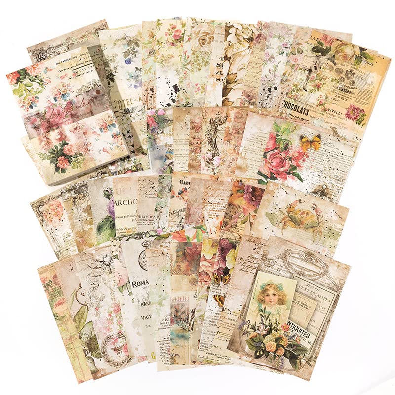 24 Fogli Carta Per Scrapbooking Vintage 15x15 Cm - Stampa Unilaterale - EMSea