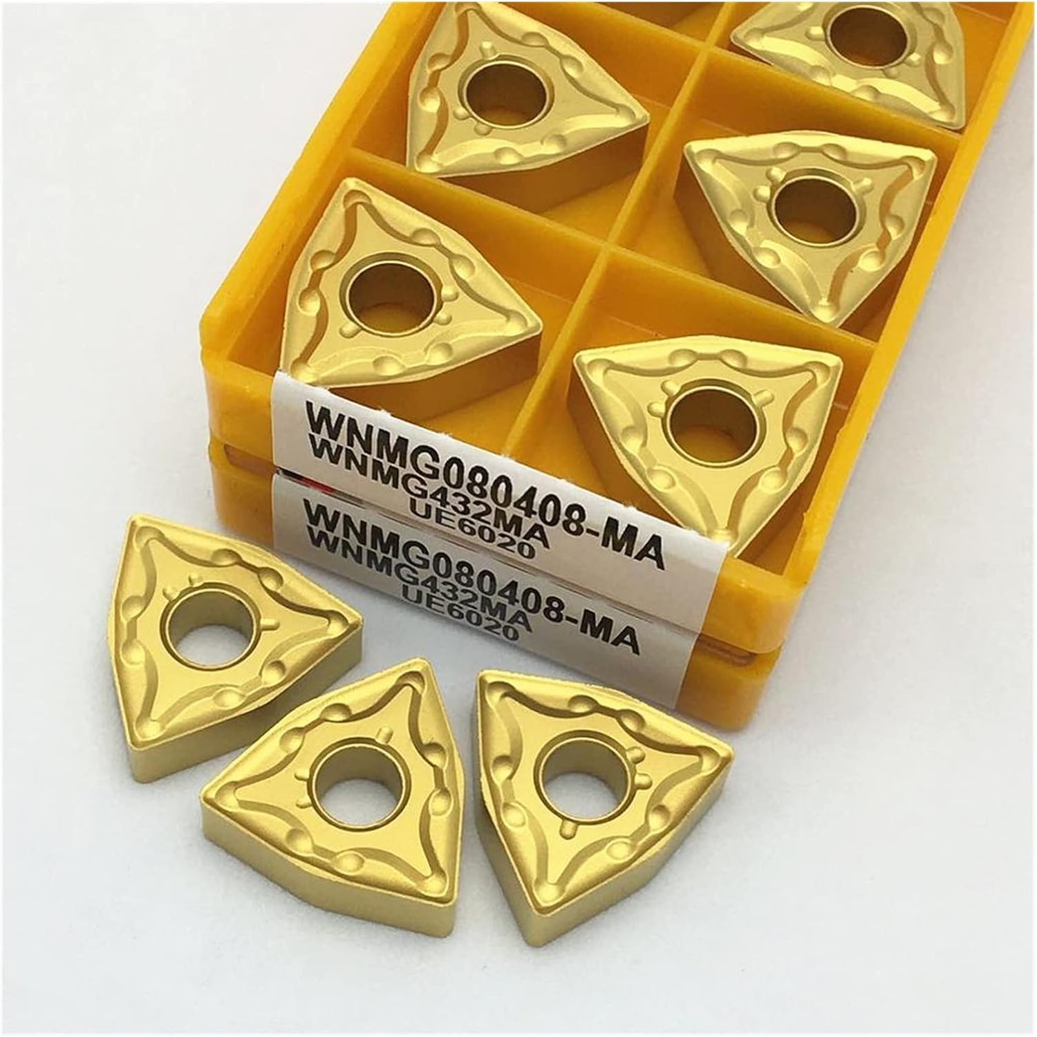 Carbide Tool Lathe Tools WNMG080404 WNMG080408 MA VP15TF UE6020 US735 Carbide Inserts Metal Turning Tools CNC Turning Inserts (Angle : WNMG080408 MA UE6020, Shank Diameter : 10PCS(1box))