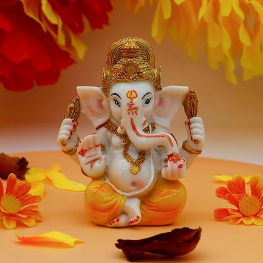 BangBangDa Indian Ganesh Idol Car Dashboard – Hindu Ganesha Statue Elephant God India Ganpati Lord Murti Mandir Diwali Gifts Yoga Zen Meditation Room Altar Shrine Kit Temple Puja Pooja Items Decor
