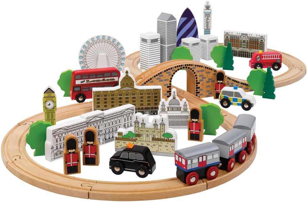Tidlo Wooden City of London Figure of Eight Train Set