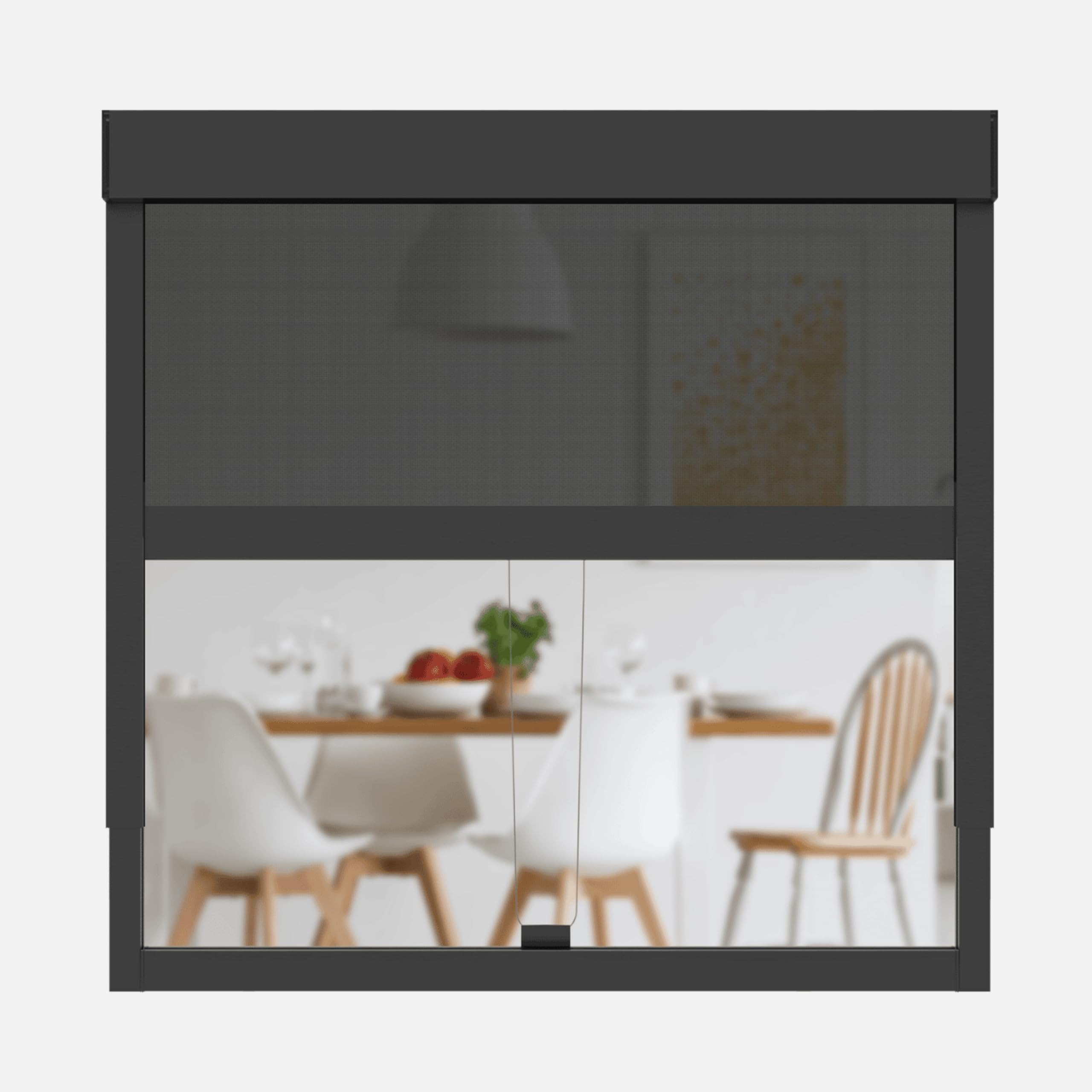 CLIP'N'SHADE Grigio – Tenda a rullo per esterni contro il calore, persiana, privacy e oscuramento, per finestre, protezione dal calore senza fori (larghezza 70 cm, altezza 143 – 160 cm, trasparente)