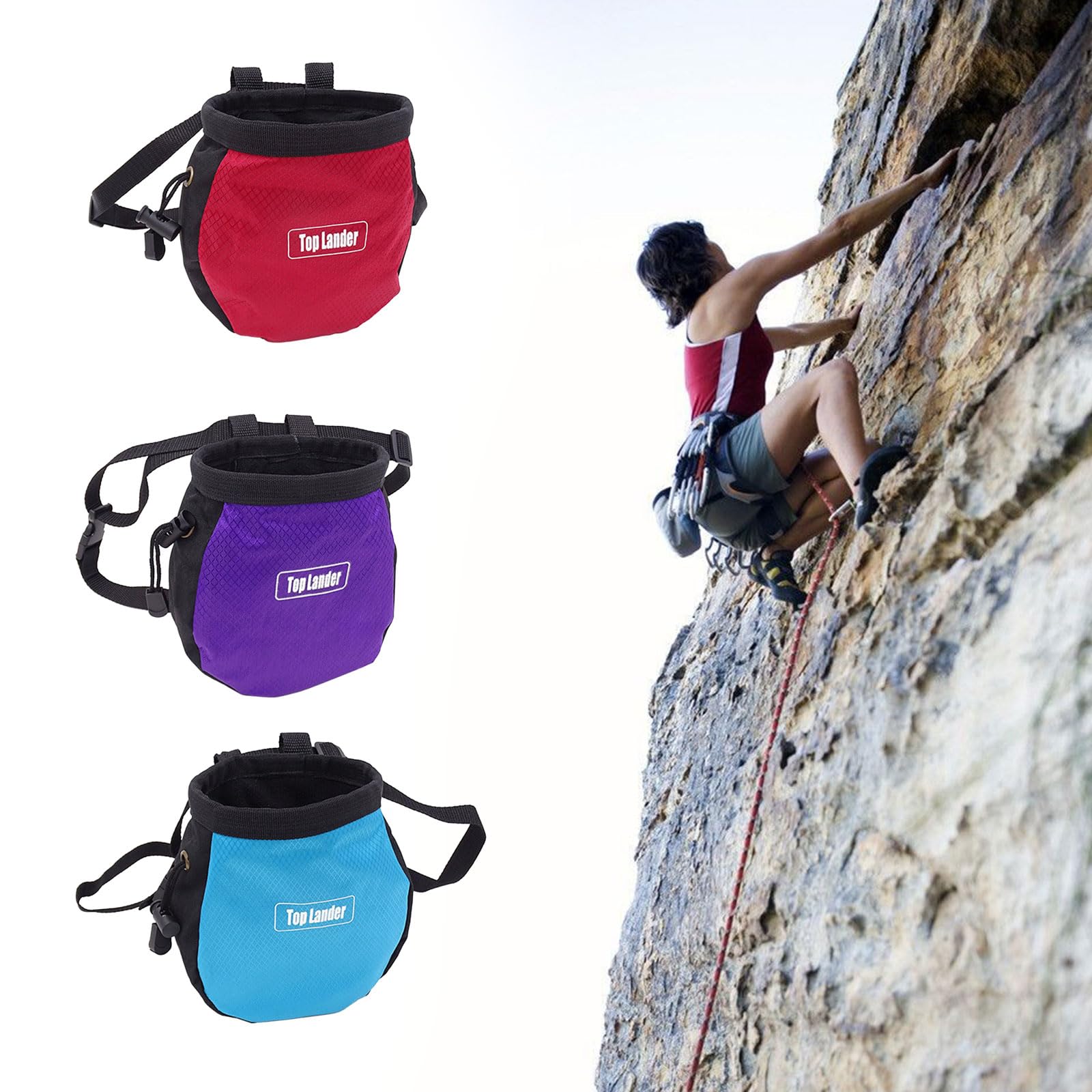 Montesy Powder Bag Pockets Rock Climbing Chalk Bag Waterproof Dry Hand Powder Bag Portable Outdoor Hiking Powder Storage Pocket