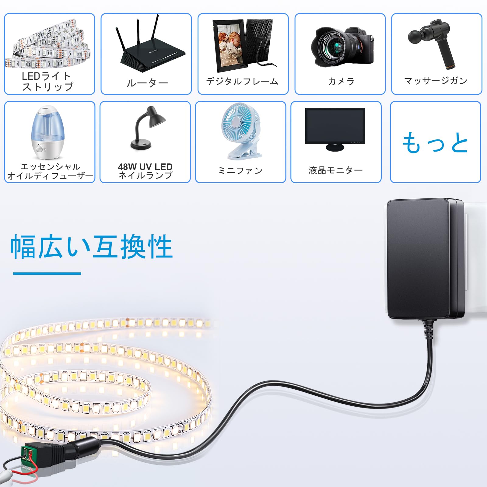 Amazon | 24V 1.5A acアダプター Punasi 電源アダプター センター