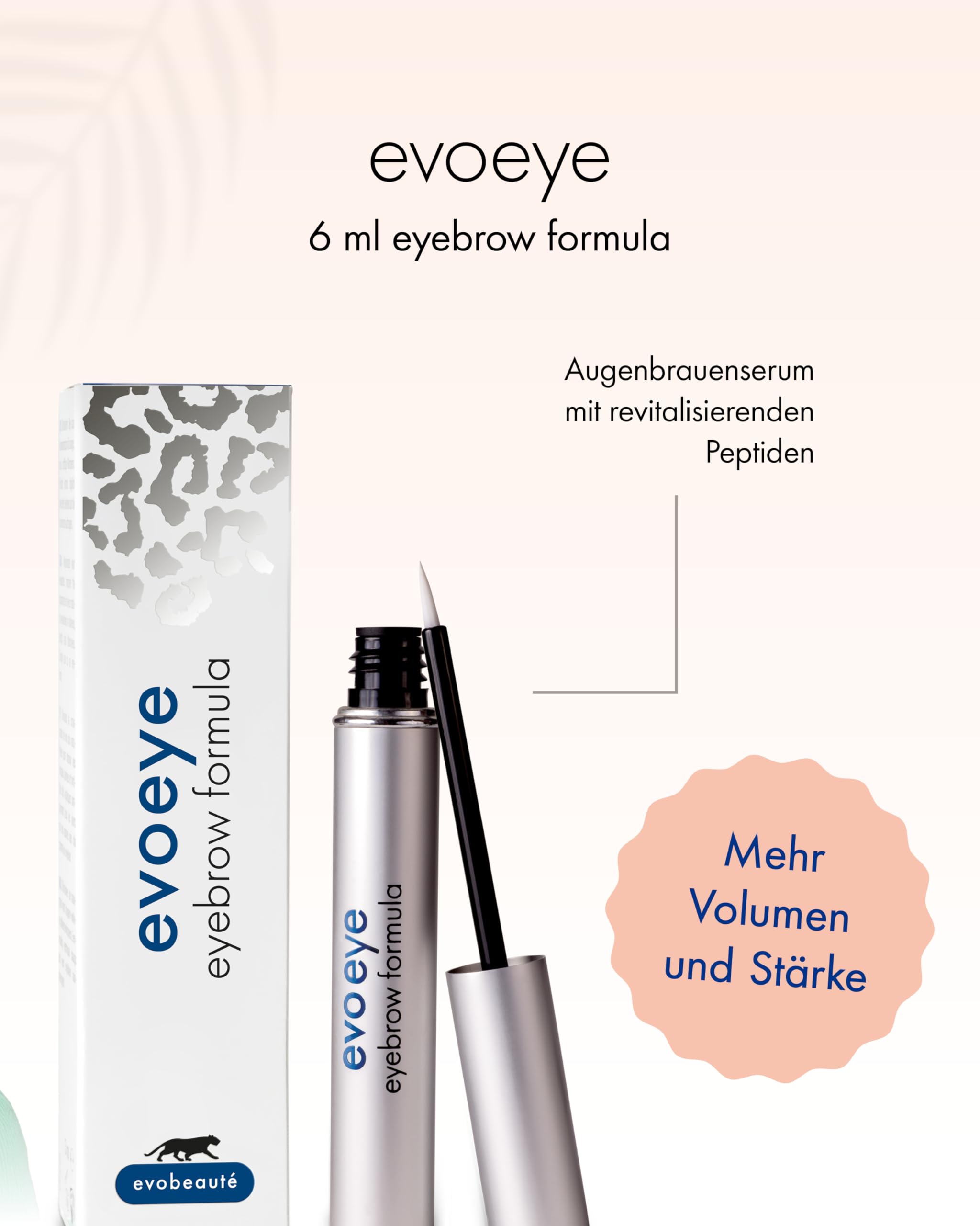EVOBEAUTÉ evoeye Eyebrow Formula 6 ml I Augenbrauenserum für dichte Augenbrauen in 8-12 Wochen I Augenbrauen Serum mit revitalisierenden Peptiden