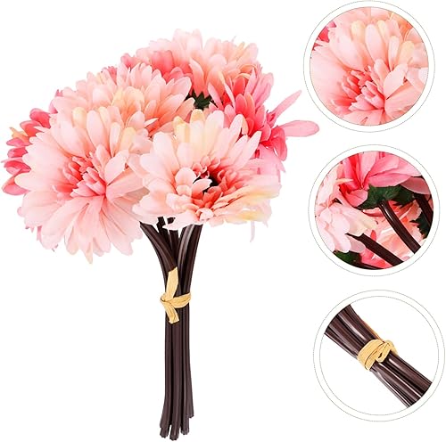 Miniatura 8 de NOLITOY 21 Pcs Silk Bundle Flower European- Style Fake Flowers Flores Artificiales para Daisy Decor Gerbera Daisy Stem House Plants Artificial Desk