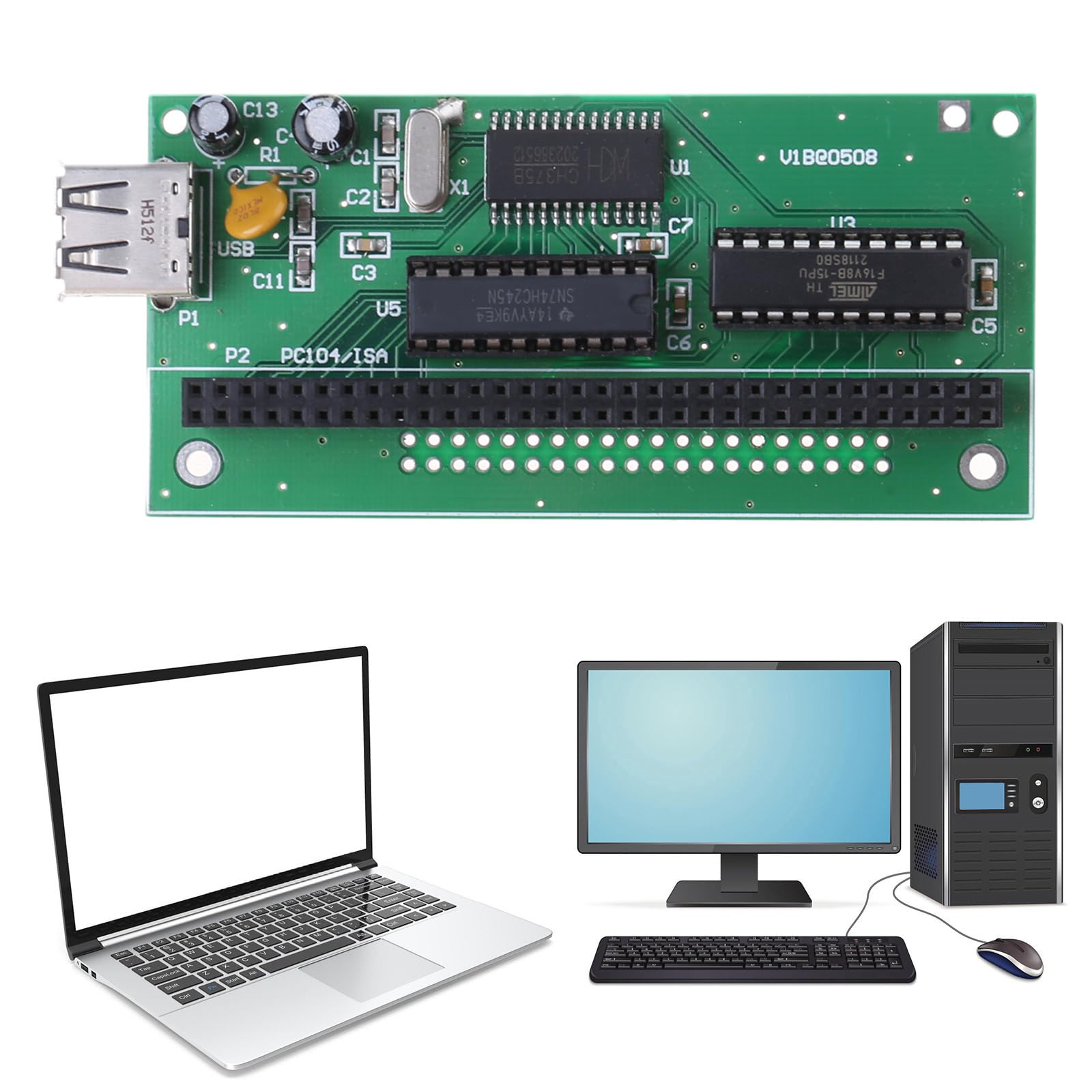 Scheda adattatore PC104 a USB PC104-USB per lo scambio di dati, scheda di conversione per sistemi informatici di controllo industriali
