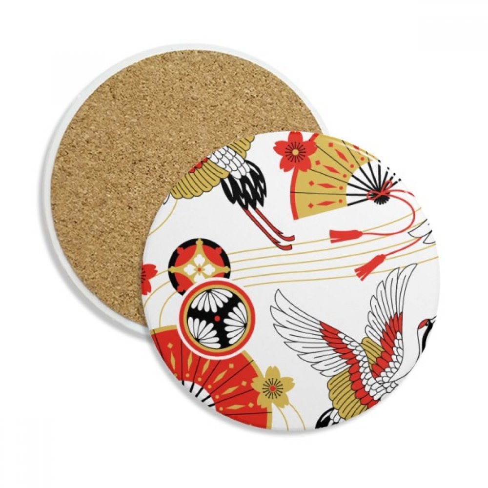 Cadeau de boissons dessous de verre sakura grue pliante en céramique colorée