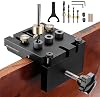 Pocket Hole Jig Kit Tool 3 in 1 Woodworking Doweling Jig Set Positioning Punch with Positioning Clip Adjustable Drilling Guide Puncher Locator Carpentry Wood Tools