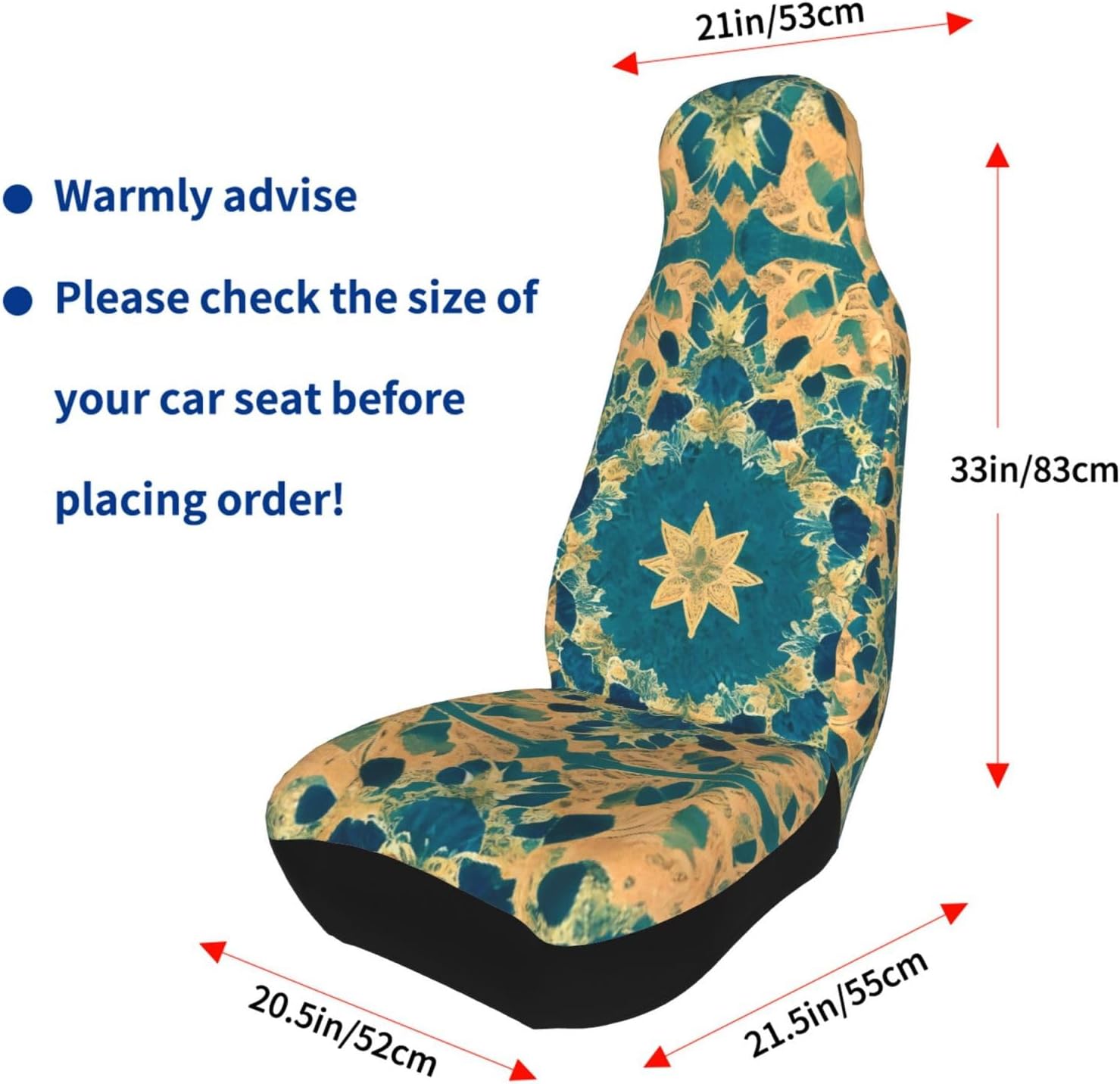 Universal Quadrangle Pattern Printed car seat Covers are Suitable for Most Seats in Trucks, Vans, and Other Similar Vehicles.