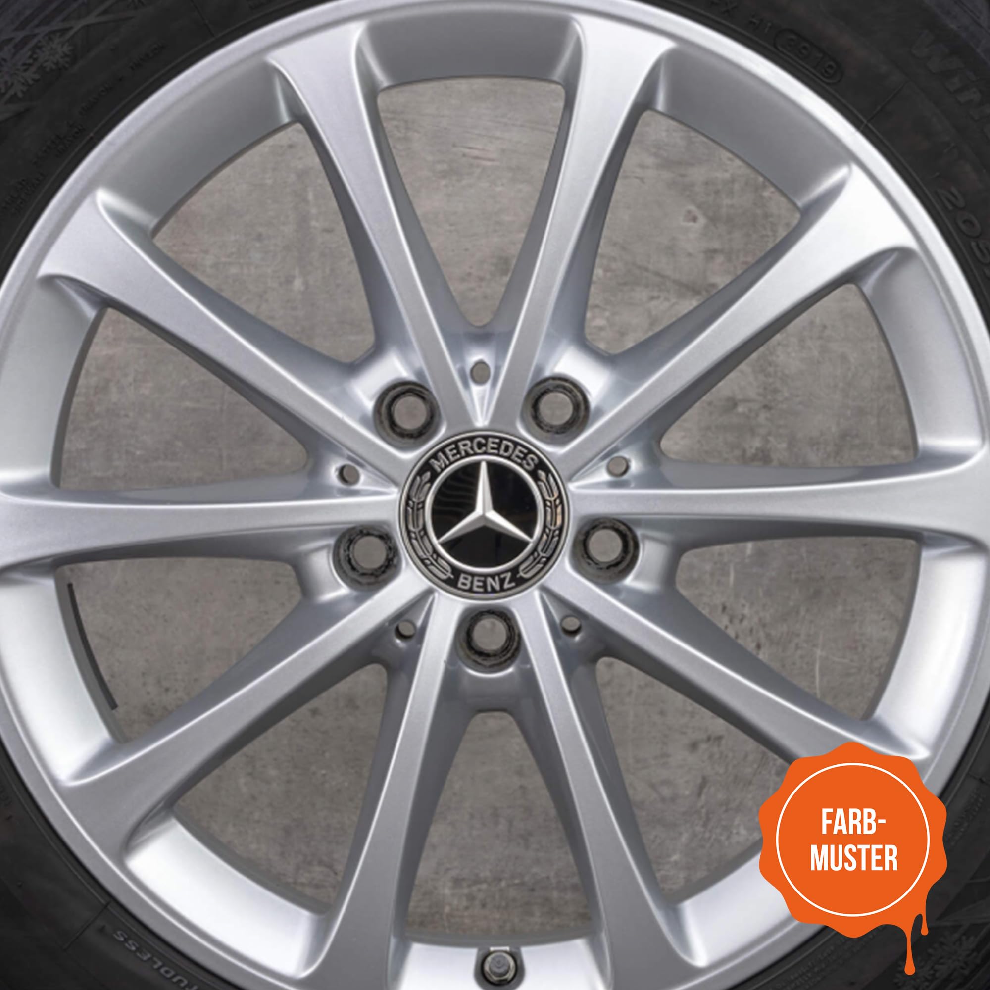 Felgenlack | passend für Farbton Mercedes vanadiumsilber DB9-788 | High-Solid | 1K Original OEM Felgenlack | Lackdose 1000 ml | für Reparatur- als auch Komplettlackierung