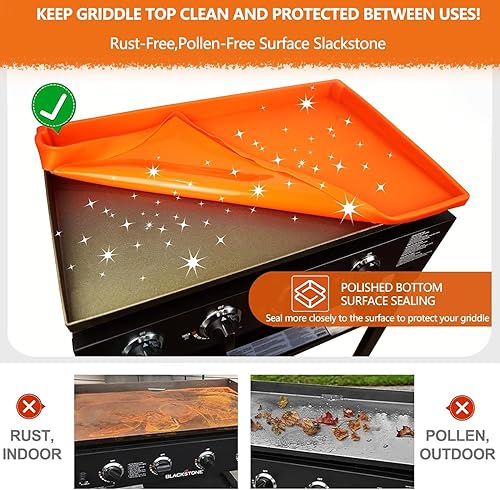 Miniatura 5 de Alfombrilla de silicona para parrilla Blackstone de 17 pulgadas, de pared alta y completa, resistente, de grado alimenticio, alfombrilla de