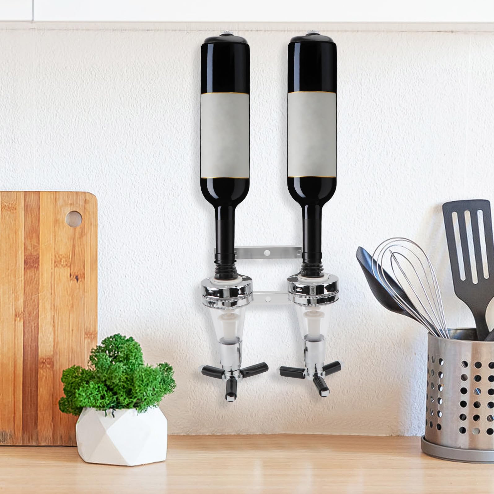 ABOOFAN 2 Dispensador De Vino Máquina Dispensadora De Vino Dispensador De Licor Bebidas Cerveza Dispensador De Botellas Cóctel Whisky Montado En La Pared Aleación De Aluminio Agua con Gas