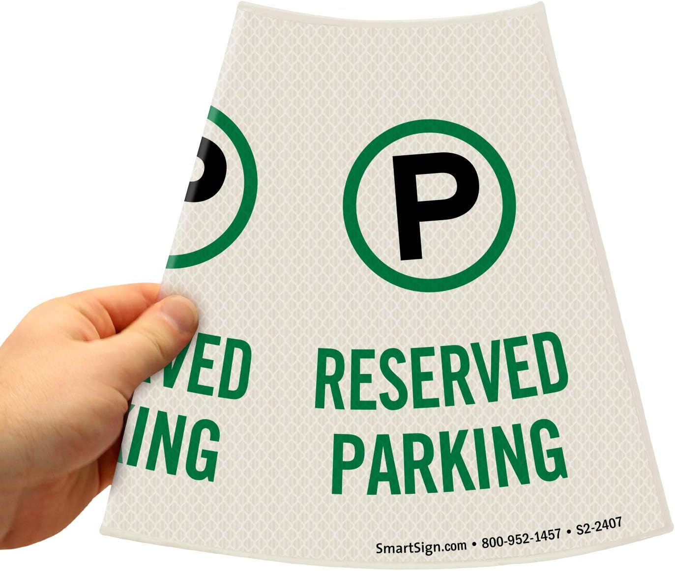 SmartSign “Reserved Parking” Bright Reflective Cone Message Sleeve, [Cone Not Included]