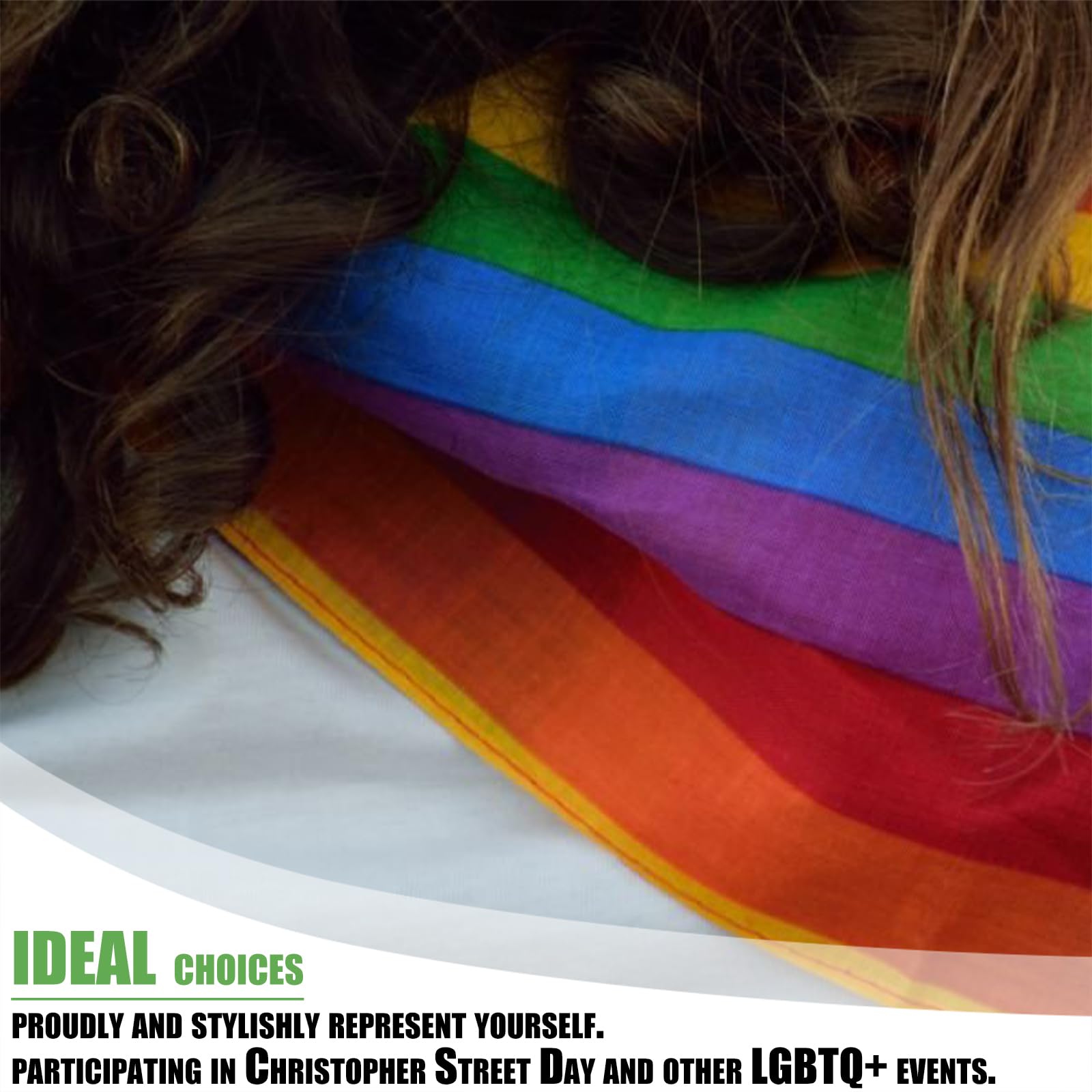 MAEXUS® Pride tęczowa bandana, 2 sztuki, ozdoba do włosów, tęczowa ozdoba do włosów, na imprezy LGBTQ+, na imprezy, jako dekoracja Pride, tęczowa chusta