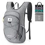 SKYSPER 20L Foldable Hiking Backpack Lightweight Packable Travel Daypack with Chest Strap Small Outdoor Folding Back Pack Collapsible Bag for Women Men (Grey)