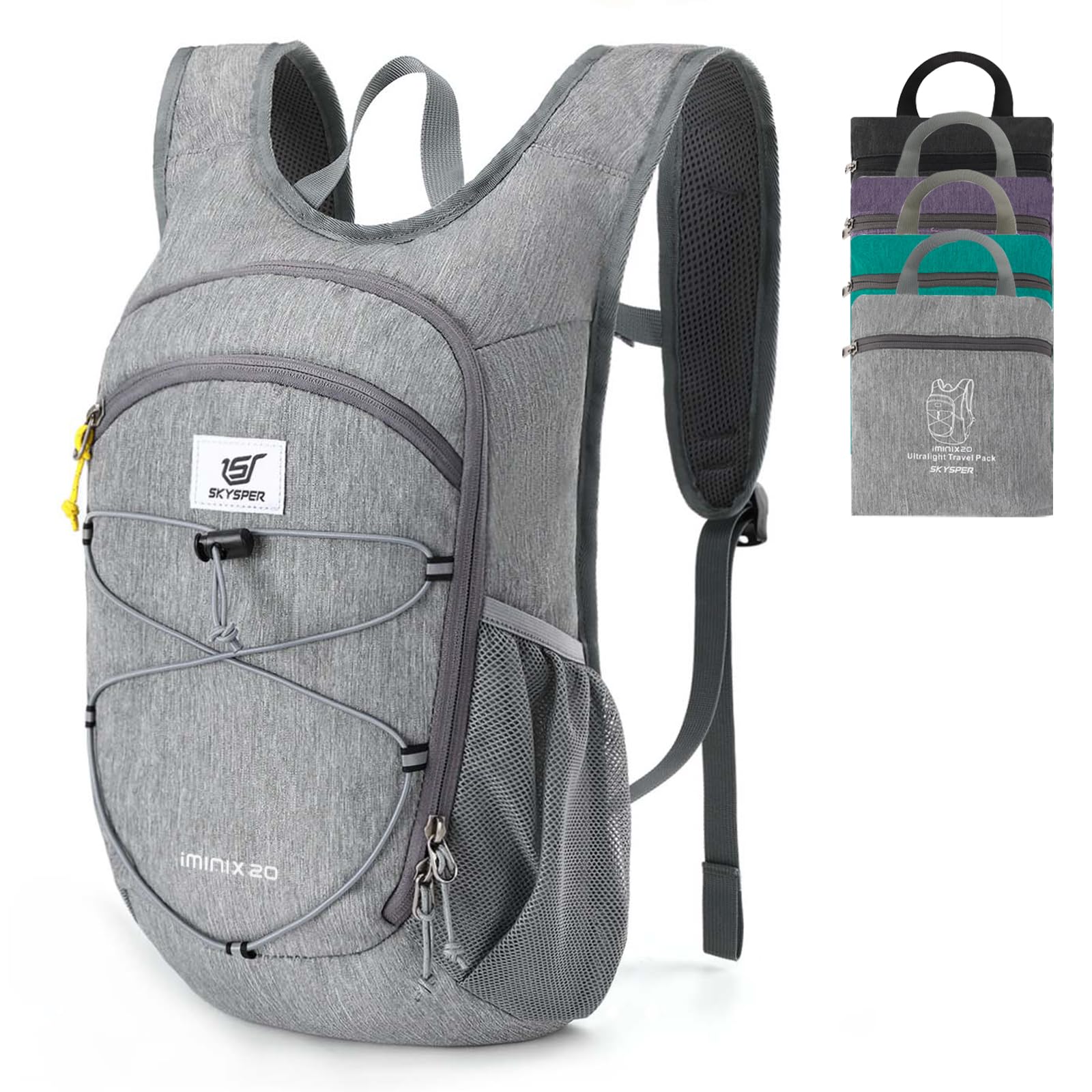 SKYSPER Kleiner Rucksack 15L/20L Faltbarer Tagesrucksack Leichter | Kleiner Wanderrucksack Daypack Travel Backpack Damen Herren