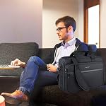 KROSER Laptop Bag Premium Laptop Briefcase Fits Up to 17.3 Inch Laptop Expandable Water-Repellent Shoulder Messenger Bag Computer Bag for Travel/Business/Men/Women-Black