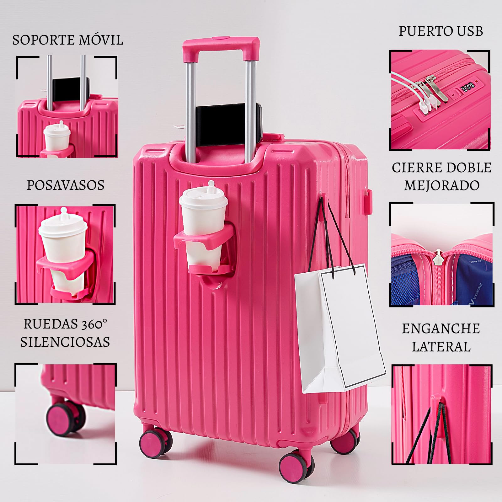 Maleta de Viaje Grande 76x50x32 cm Rígida ABS + PC con Cerradura TSA – Ideal para Facturación 23 kg, Ruedas Giratorias 360º Silenciosas — view 82