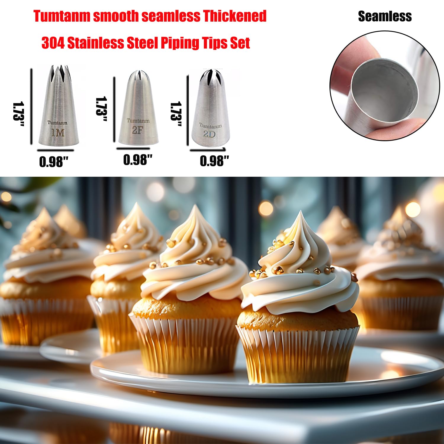 Accessoires Décoration Gâteau Lot De 32 Douilles Russes TAKUZA - Acier Inox 304 - Poche à Douille Réutilisable - Décoration Gâteaux Douille Fleur