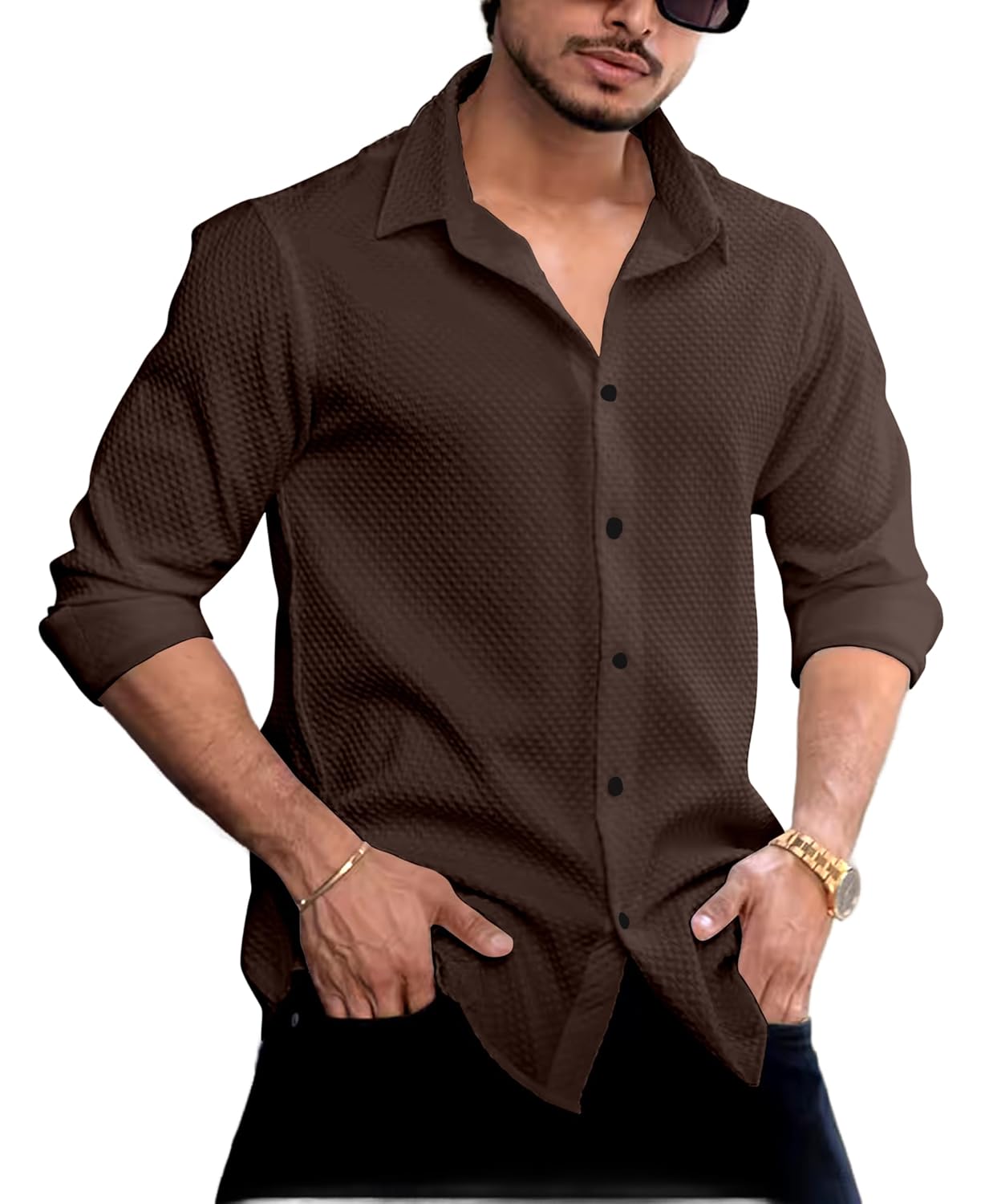 NEXACREST Men's Linen Casual Shirt | Long Sleeve Button Down | Textured Design | Regular Fit Summer Wear | Lightweight & S... - Review, Price and Buying Guide