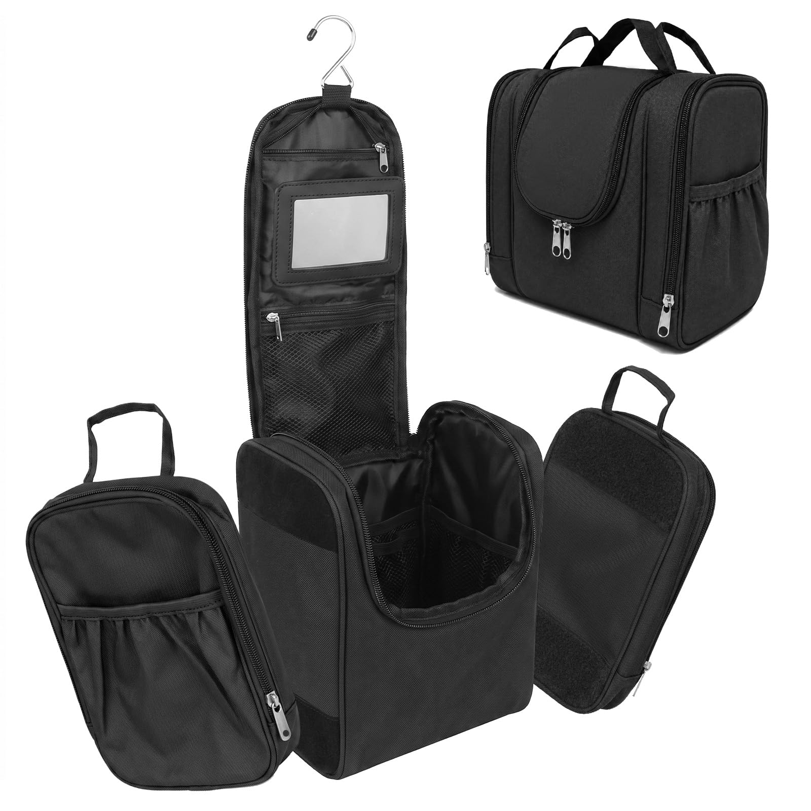 LPQKCcY Beauty case da appendere per uomo e donna, Nero , Minimalista