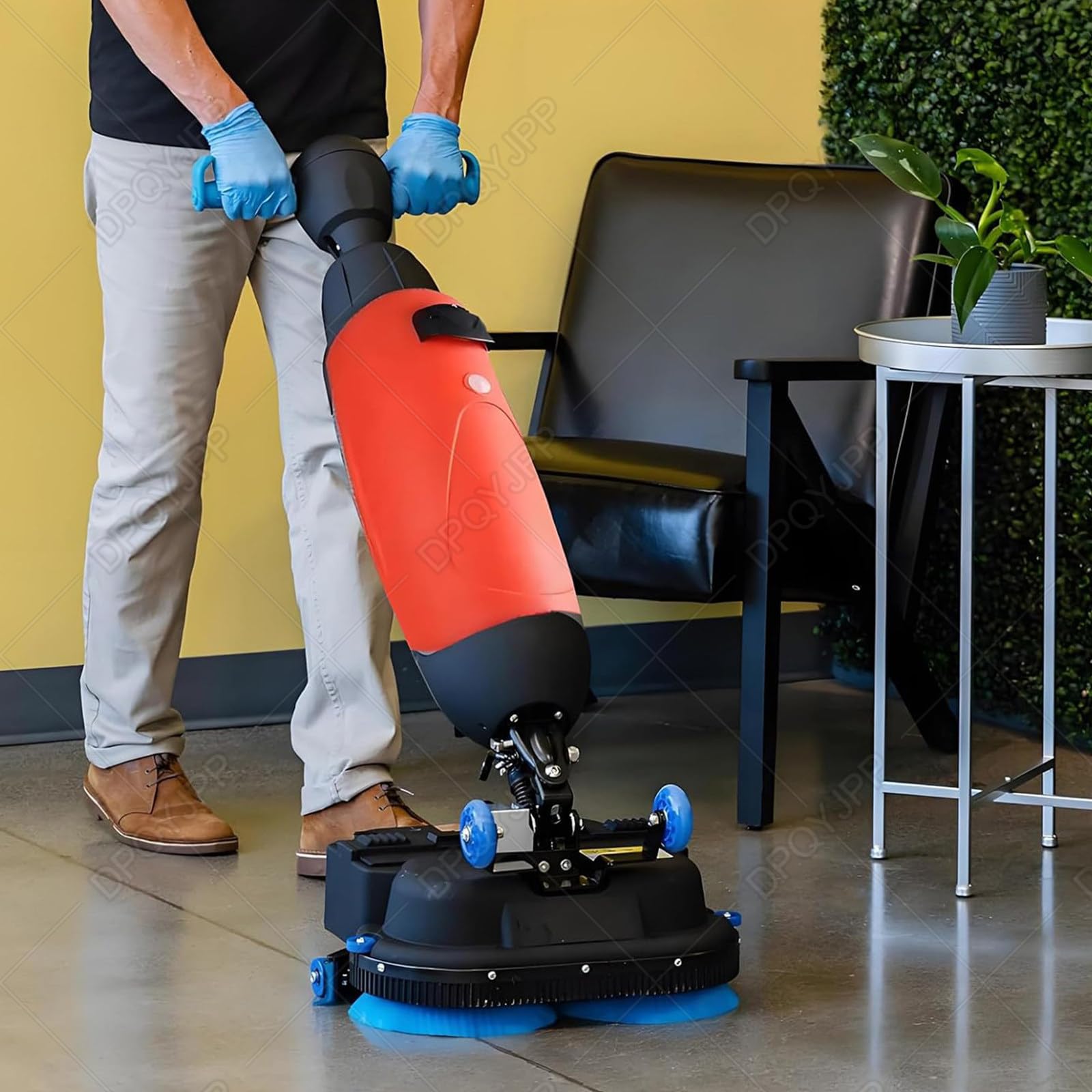 Fregadora Suelos compacta Profesional con depósitos Separados 5,5 L y 8,5 L, cepillos Limpieza motorizados 45 cm (18 Pulgadas), inalámbrica y alimentada por una batería 36 V. Grey