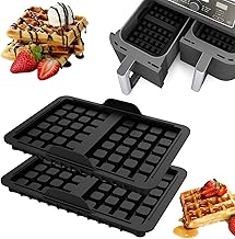 LURNODY Pack of 2 Waffle Inserts, Air Fryer Accessories Compatible with Standard Models AF300EU、AF400EU、AF451EU、SL400EU and AF500DE, Reusable Silicone Insert