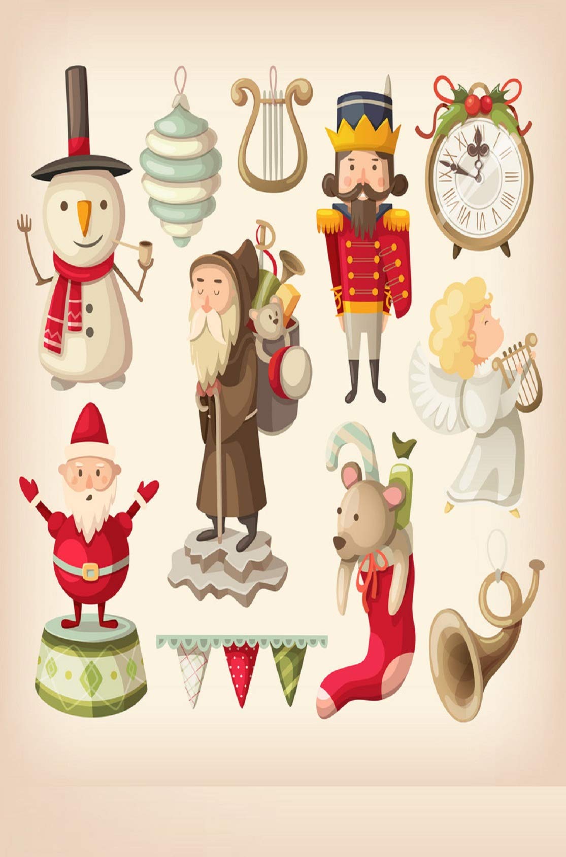 Zen CraftSanta Claus Size-12x18inch, Paper Thickness - 300 GSM for Room Decoration and Wall Hanging