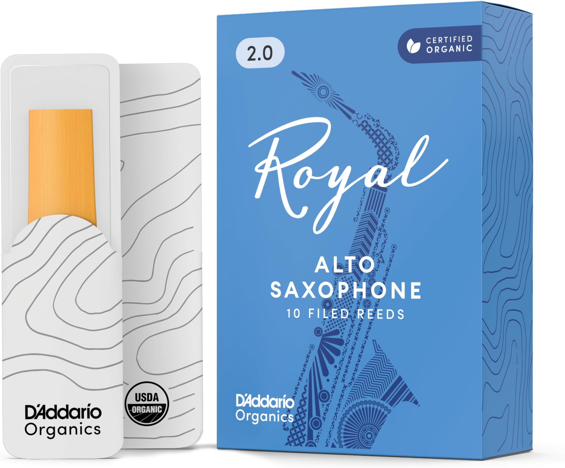Royal by D'Addario Alto Sax Reeds, Strength 2, 10-pack