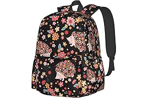 Cartoon Hedgehog Backpack for School, 17-Inch Laptop Backpack with Vibrant Patterns