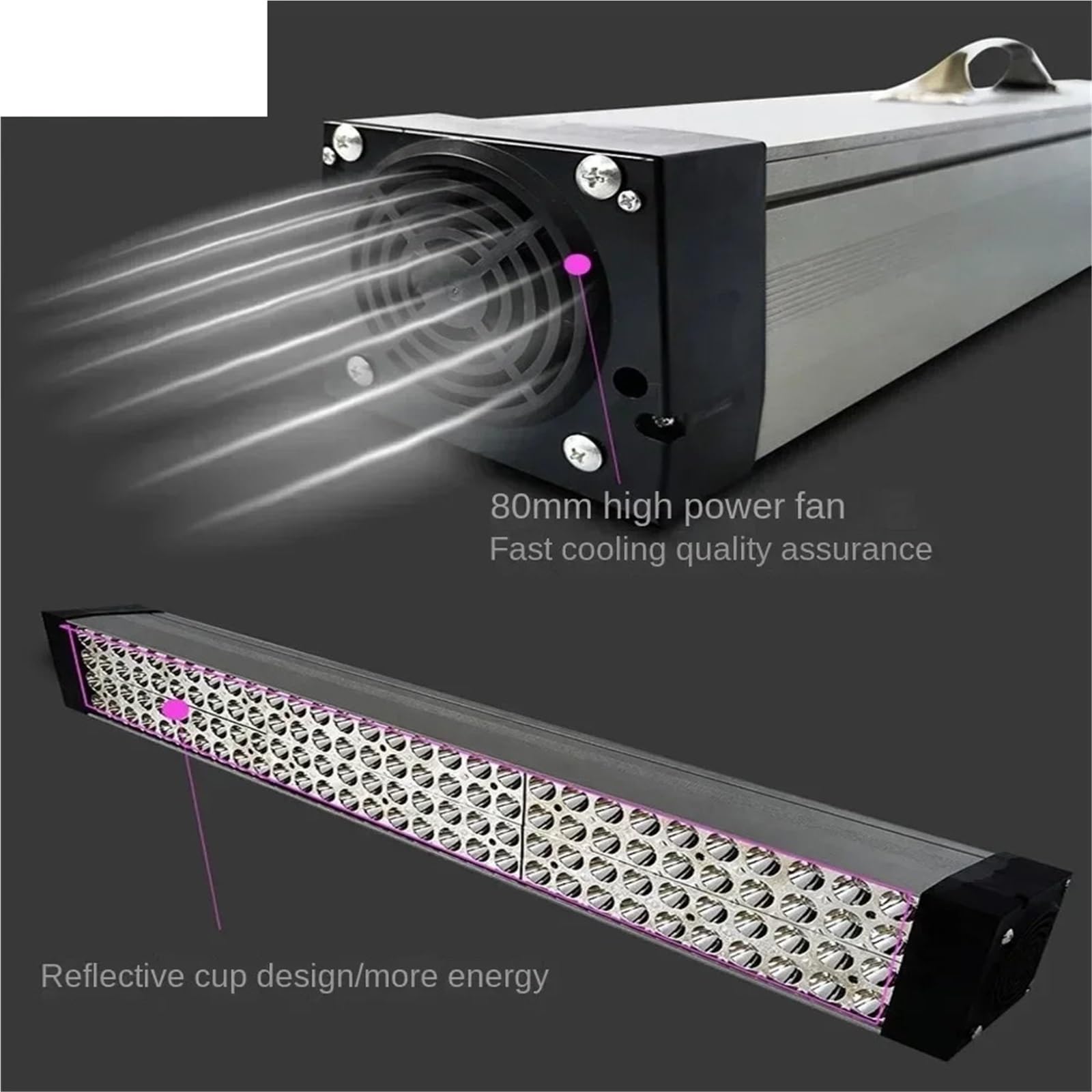 Lampa utwardzająca UV 700W 800W szybkoschnąca 365nm 395nm 405nm Żywica do druku 3D Zielony olej Lutowanie PCB Powłoka LCD(405nm,40LEDs 700W)